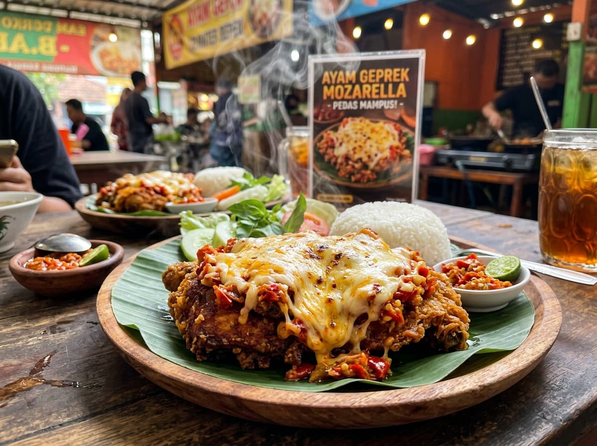 Paket Geprek Lava Keju Mozzarella - Sukaku Fried Chicken ayam crispy Kopo